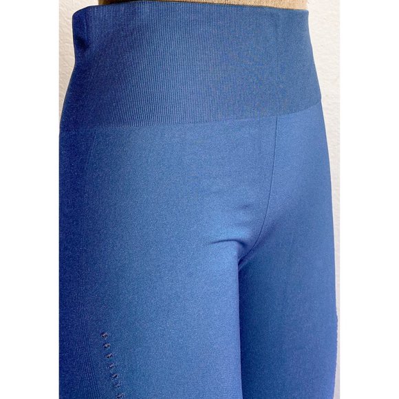 NWOT Joy Lab Seamless Blue High Waisted Lace Detail Ribbed Activewear Leggings M - Picture 6 of 7